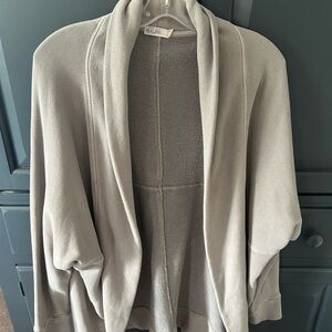Barefoot Dreams Malibu Gray/Taupe Women's lounge cardigan